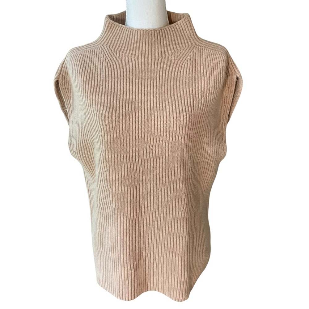 NWT. Bluivy Beige Cowl Neck Sleeveless Sweater. Size M/L